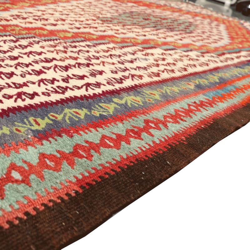 Hand-Woven Wool Kilim Persian Rug, 235 × 118 cm