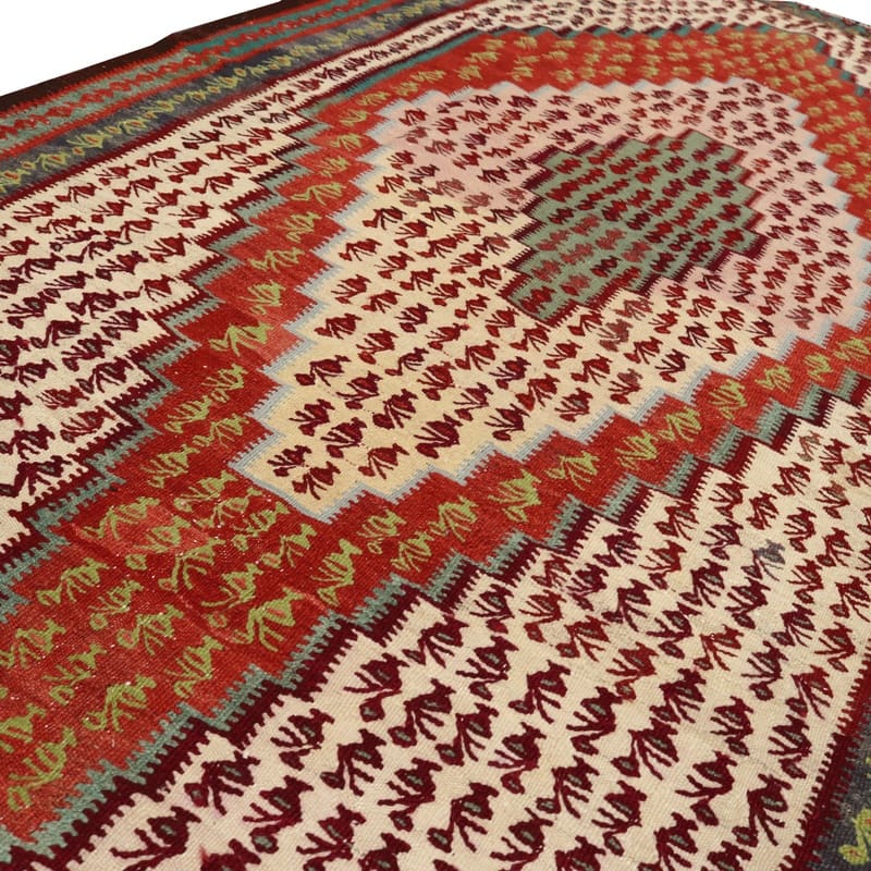 Hand-Woven Wool Kilim Persian Rug, 235 × 118 cm