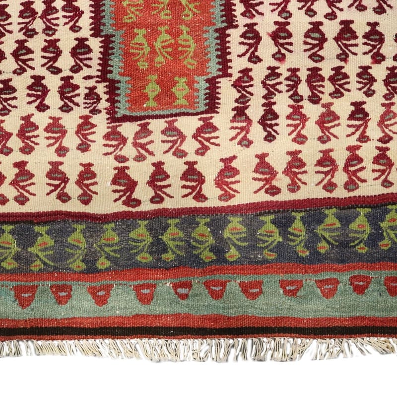 Hand-Woven Wool Kilim Persian Rug, 235 × 118 cm
