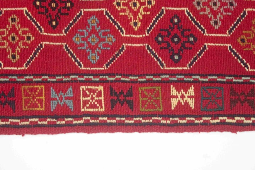 Hand-Woven Wool Kilim Afghan Rug, 195 × 127 cm