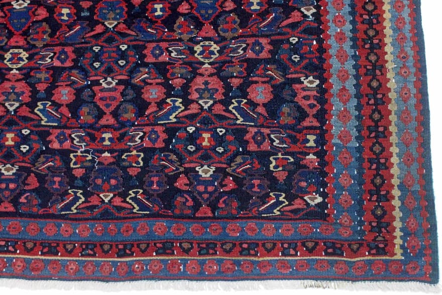 kelim-senneh-teppich-182x113-cm-traditionell-handgewebt-2 Antique Kilim Persian Rug, 180 × 112 cm, Wool