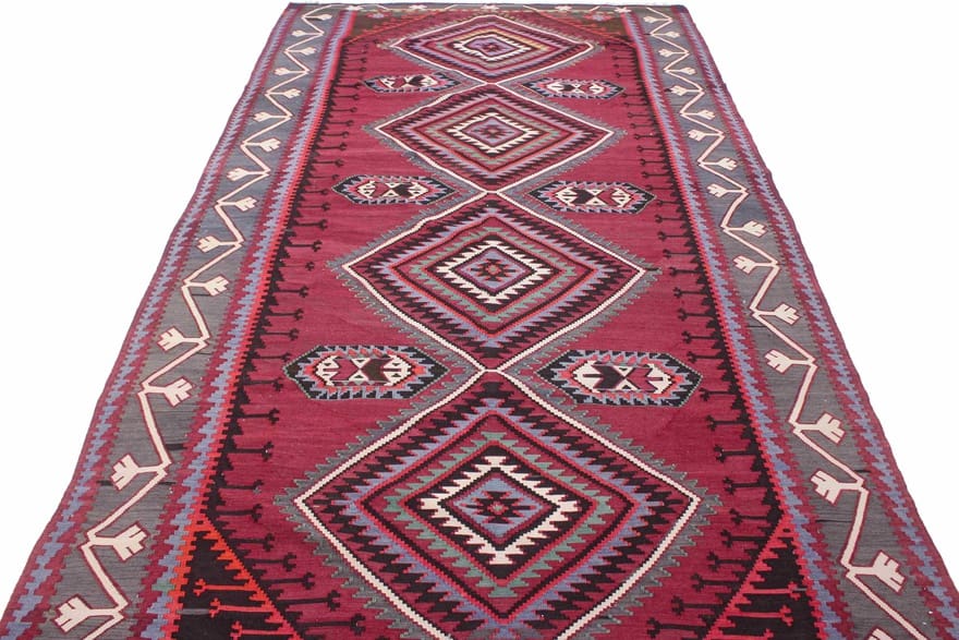kelim-gaschgai-teppich-348x197-cm-handgewebt-orientteppich-4 Kilim Persian Rug — hand-woven, 346 × 196 cm, Wool