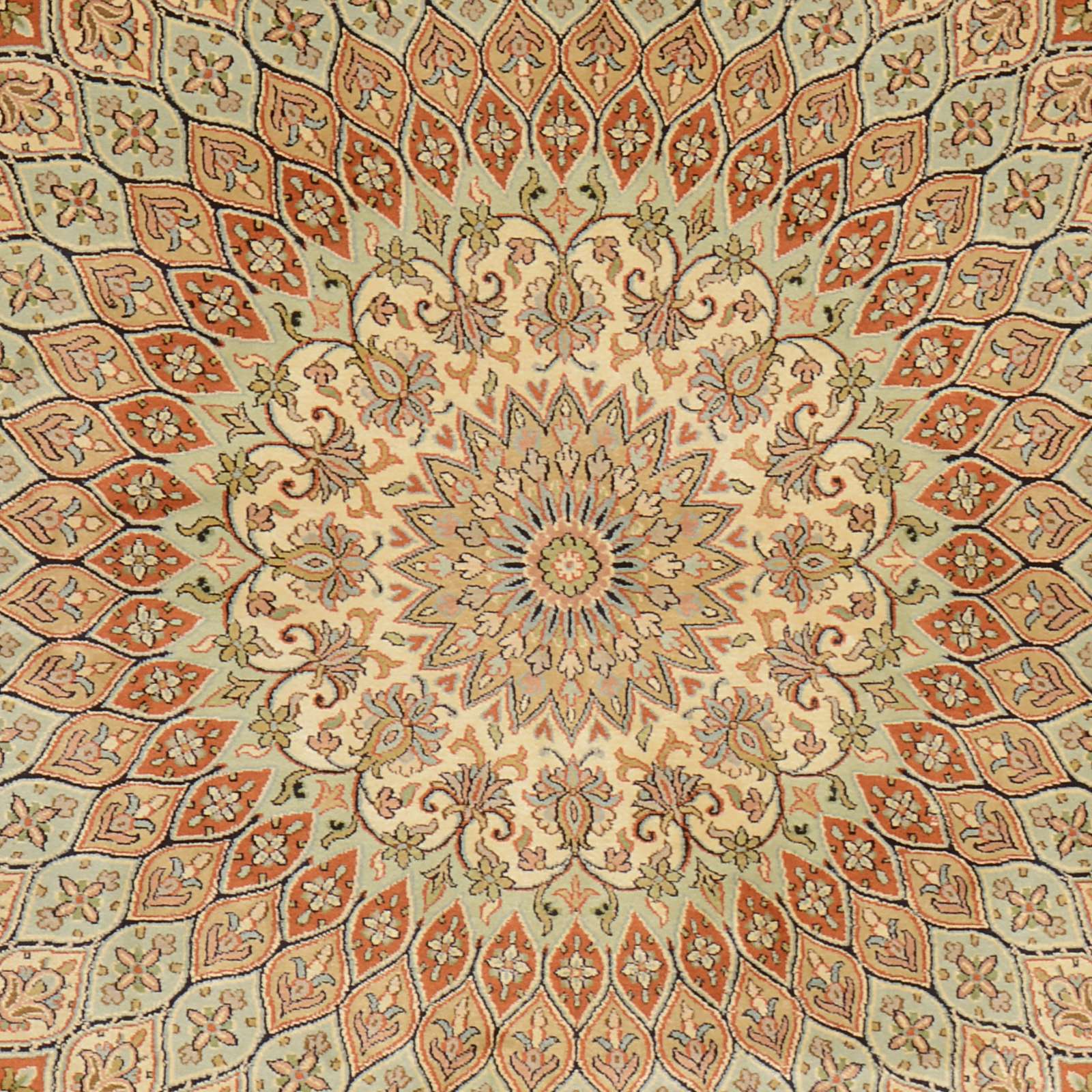 Kashmir Indian Rug 157 × 217 cm, Wool & Silk, hand-knotted