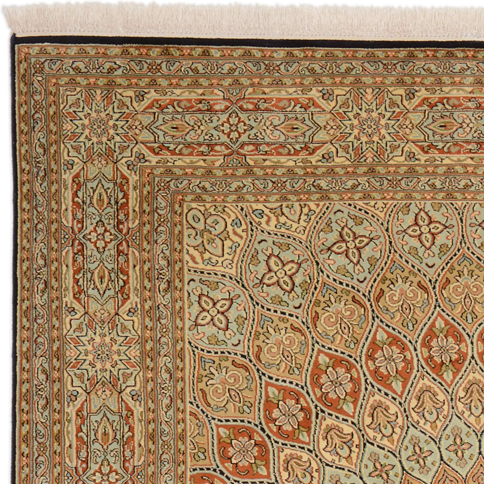 Kashmir Indian Rug 157 × 217 cm, Wool & Silk, hand-knotted