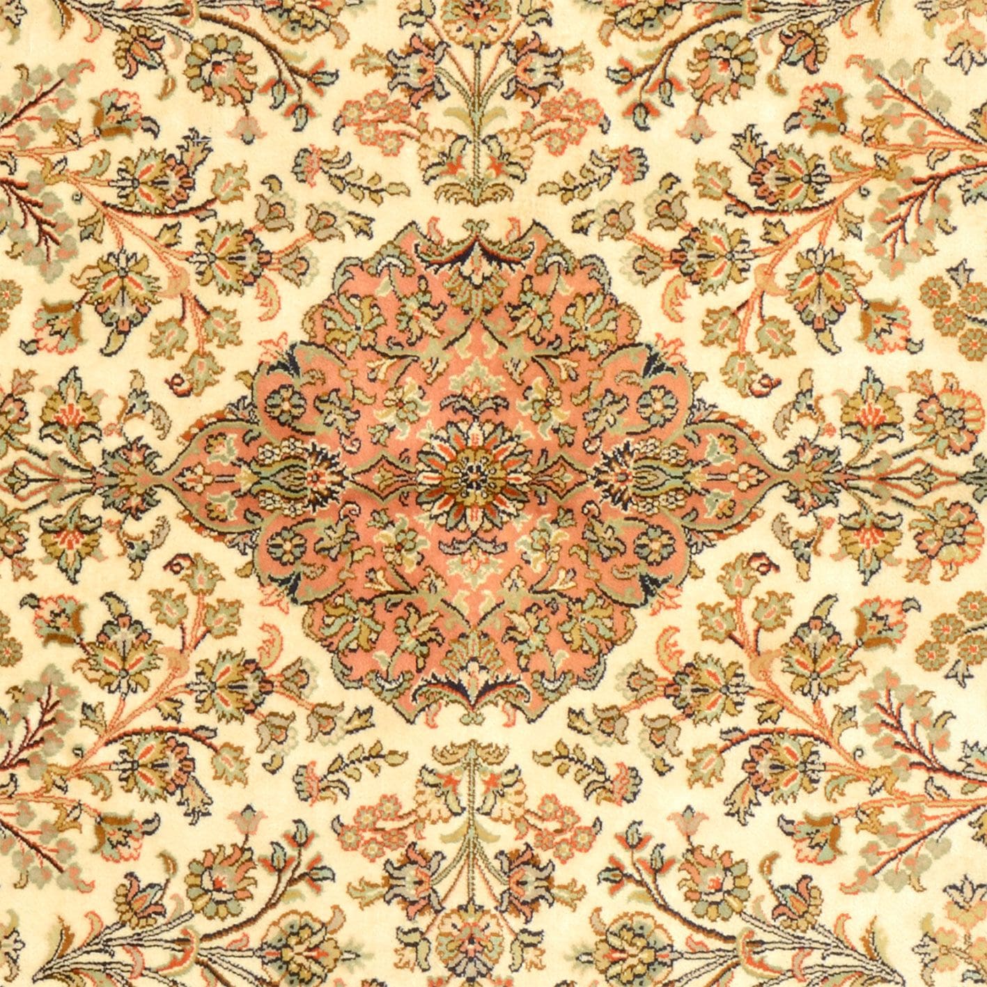 Kashmir Indian Rug 159 × 223 cm, Wool & Silk, hand-knotted