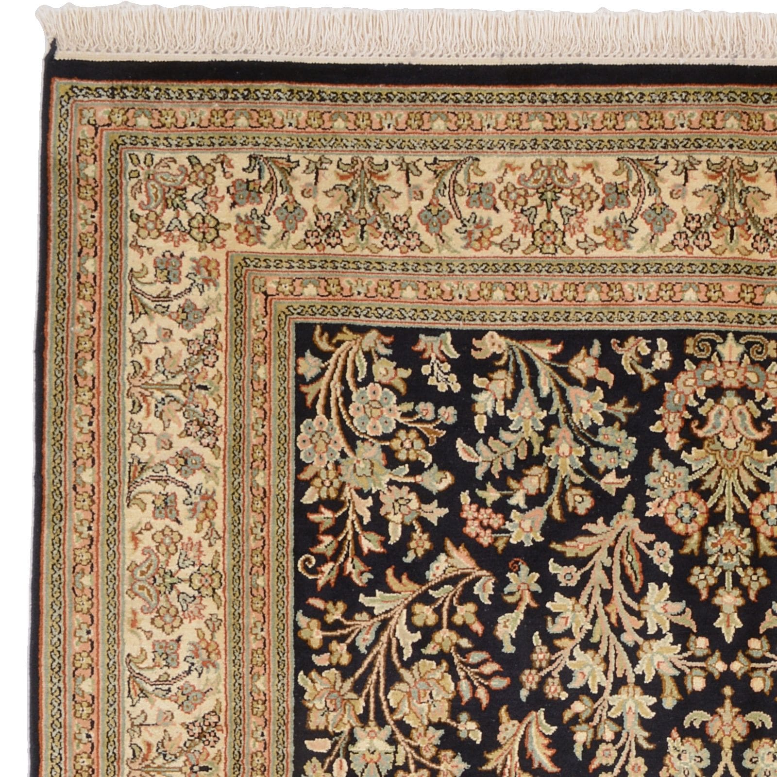Kashmir Indian Rug — hand-knotted, 124 × 185 cm, Wool & Silk