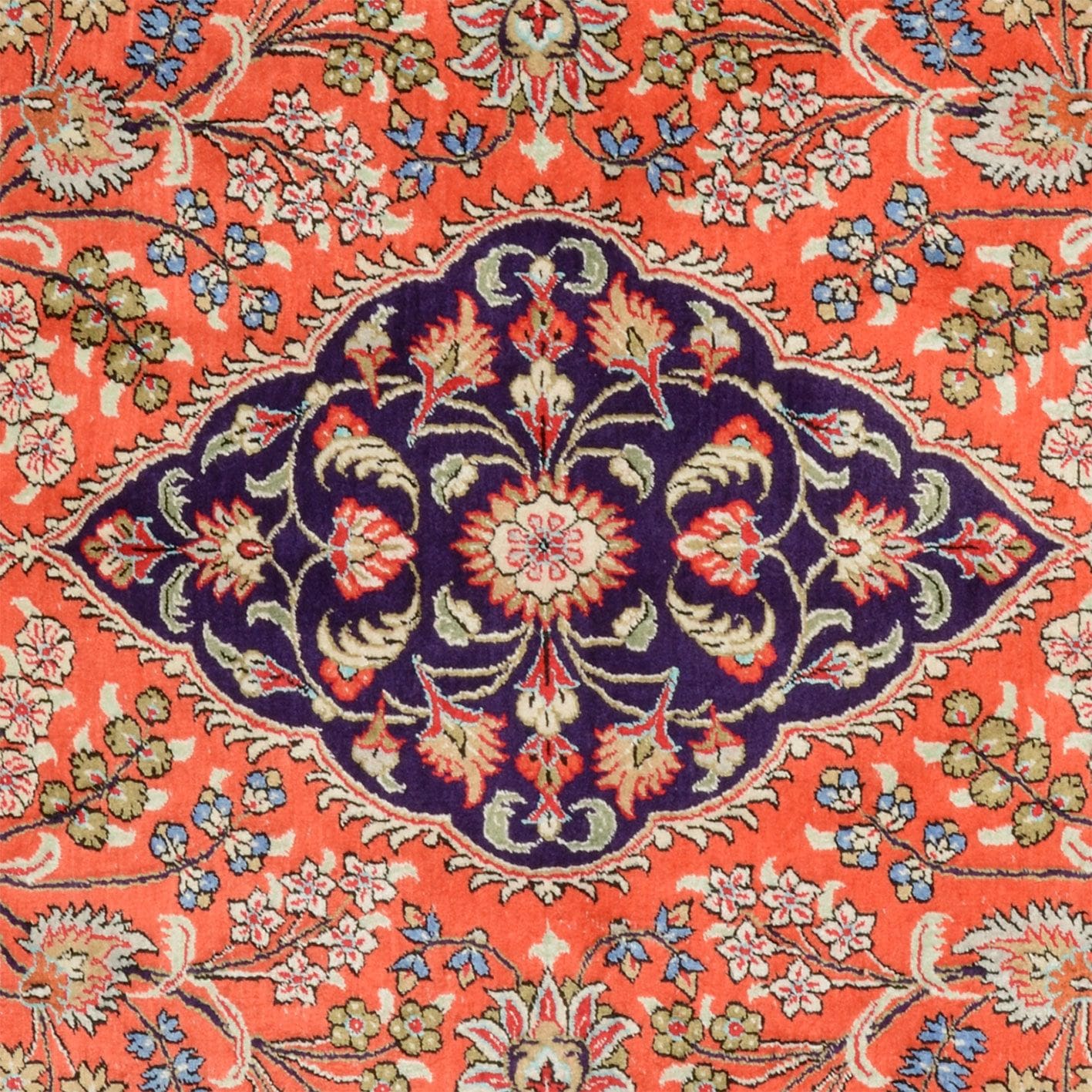 eleganter-ghom-teppich-103-x-153cm-seide-handgeknupft-persian-3 Qom Persian Rug 103 × 153 cm, Silk, hand-knotted