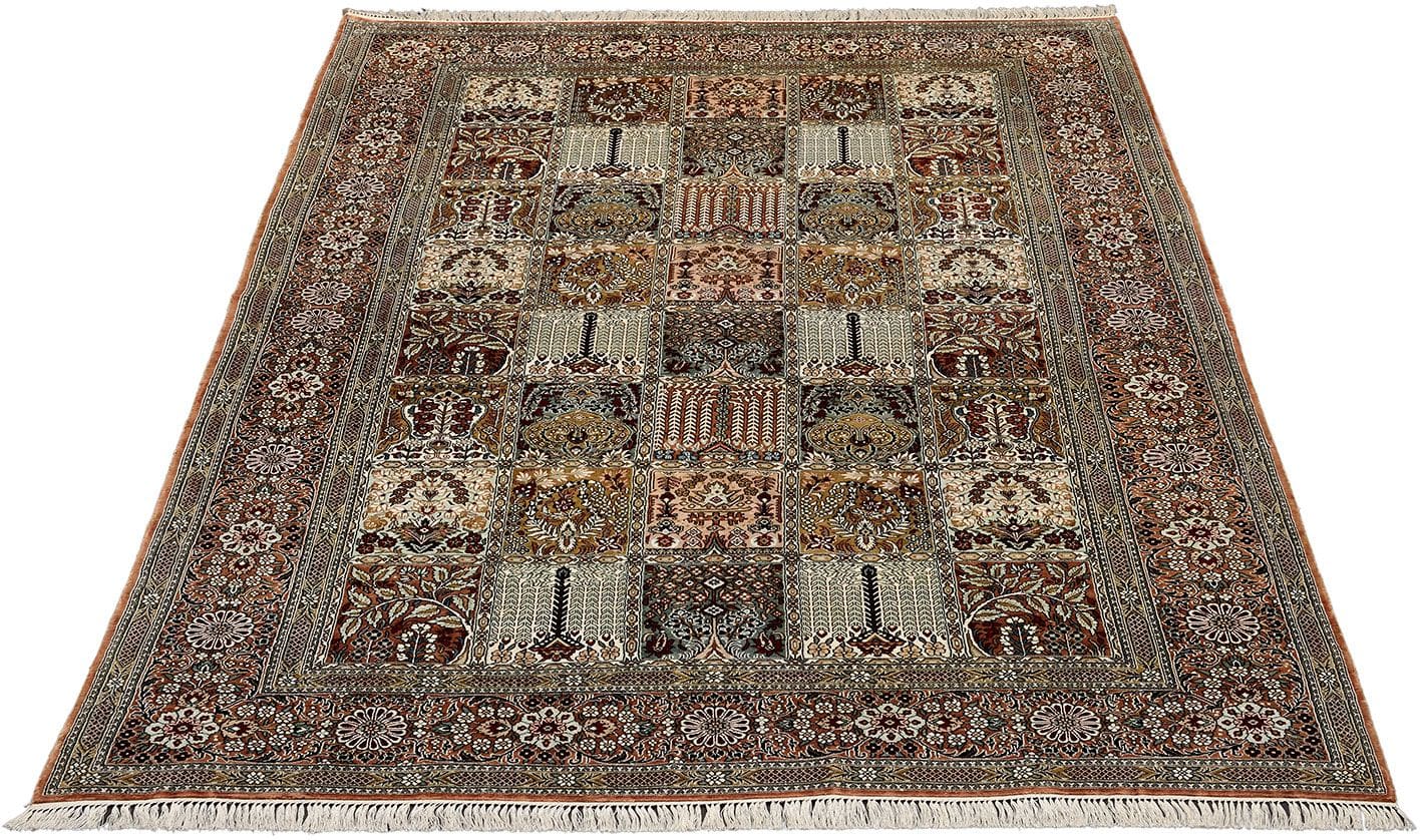 Qom Persian Rug — hand-knotted, 155 × 241 cm, Silk