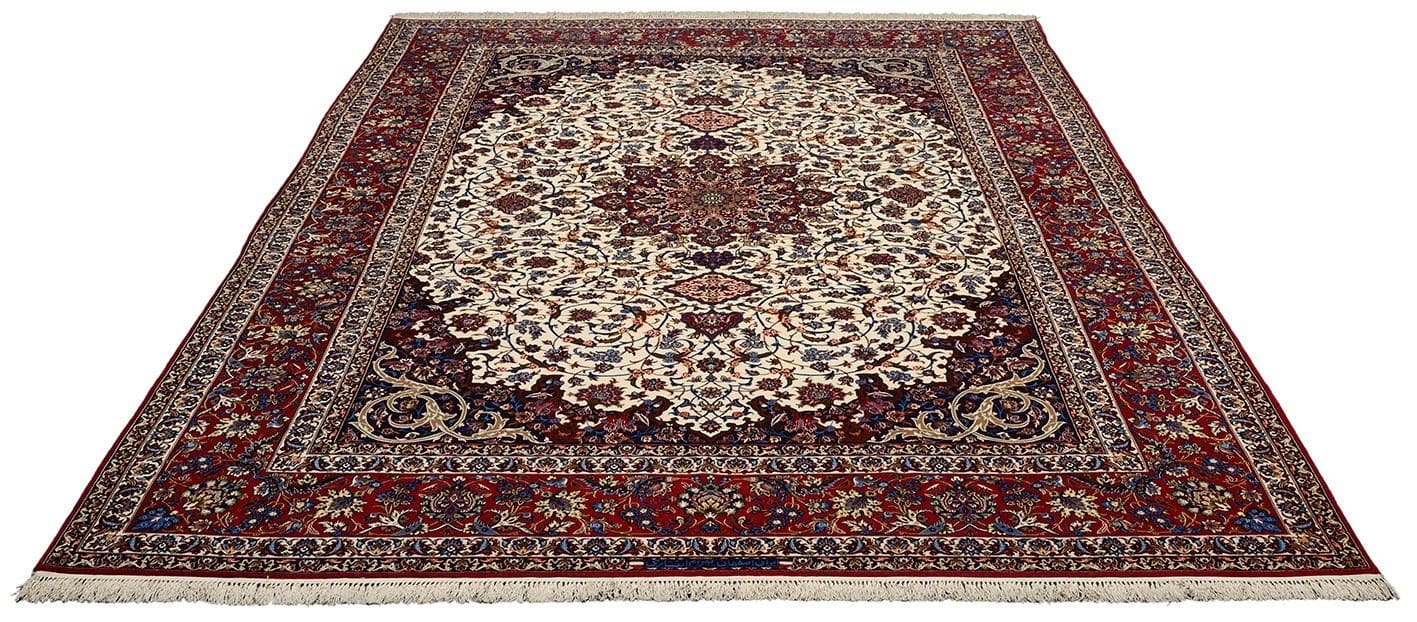 Hand-Knotted Wool & Silk Isfahan Persian Rug, 259 × 366 cm