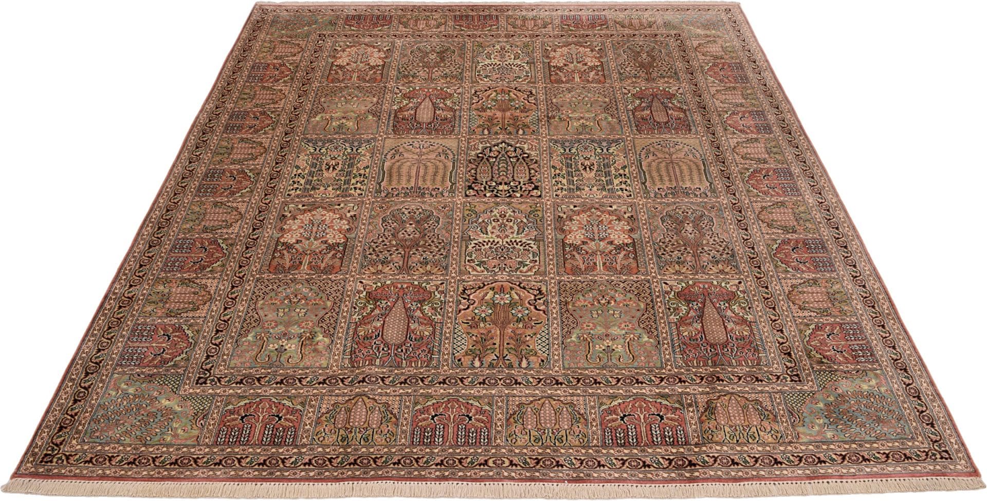 Kashmir Indian Rug 218 × 304 cm, Wool & Silk, hand-knotted