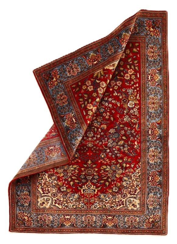 Hand-Knotted Silk Qom Persian Rug, 198 × 142 cm