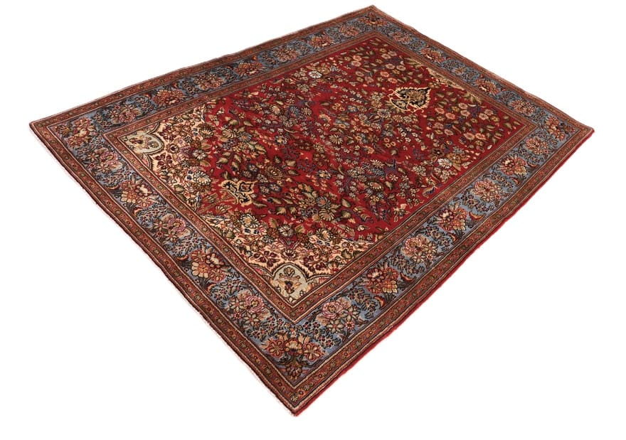 Hand-Knotted Silk Qom Persian Rug, 198 × 142 cm