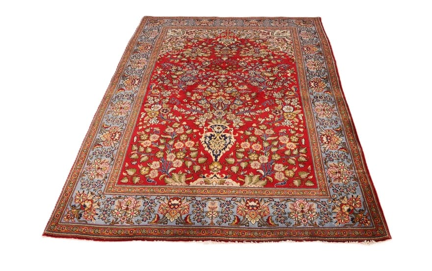 Hand-Knotted Silk Qom Persian Rug, 198 × 142 cm