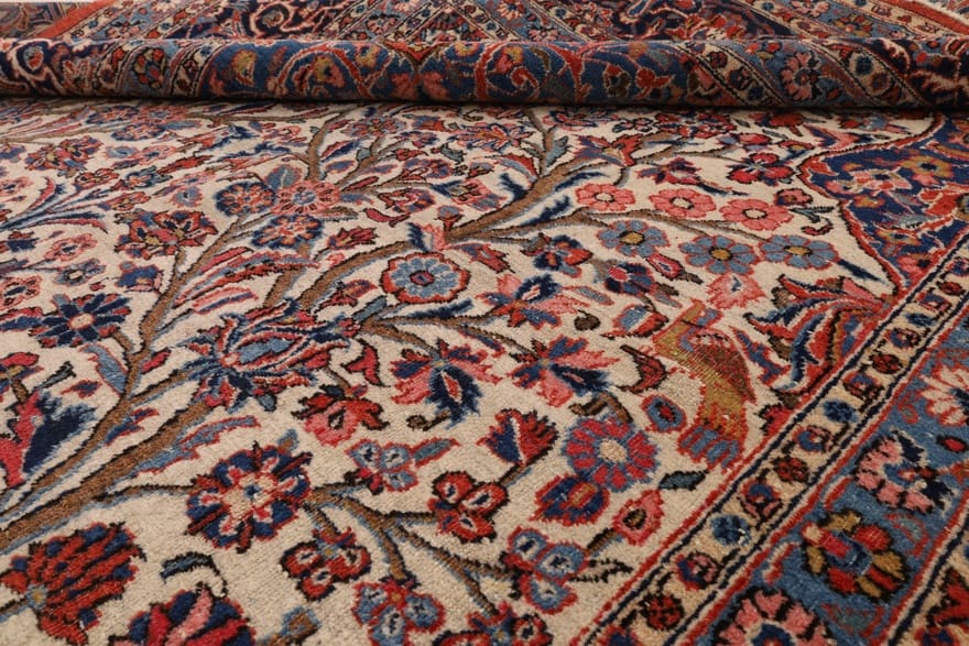Antique Kashan Persian Rug — 343 × 230 cm, Wool