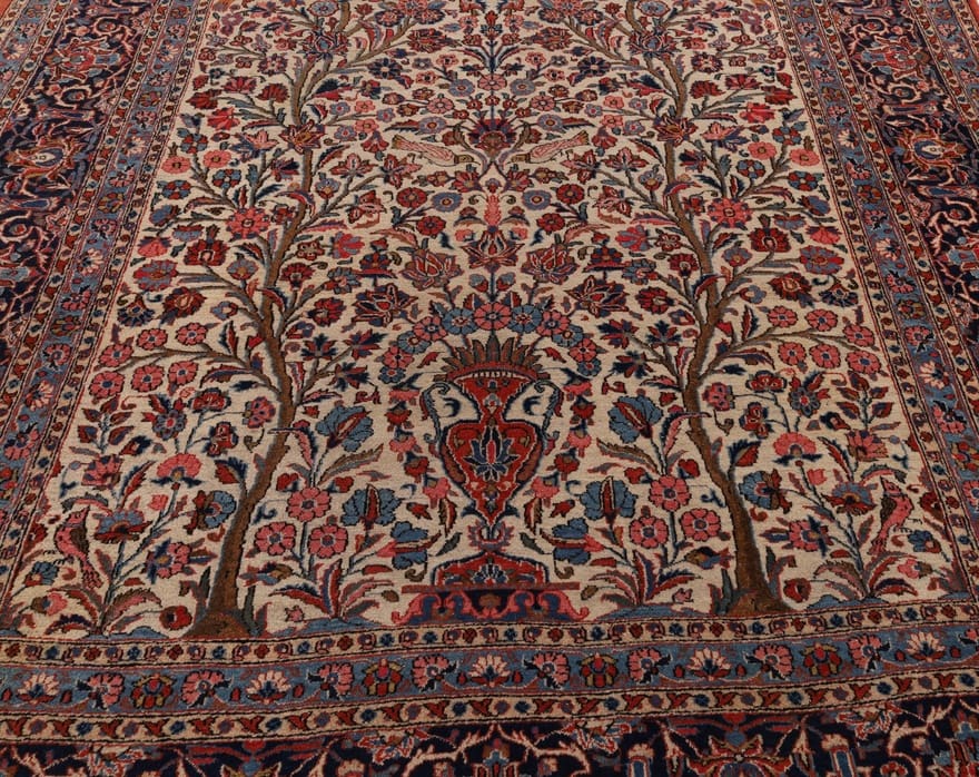 Antique Kashan Persian Rug — 343 × 230 cm, Wool