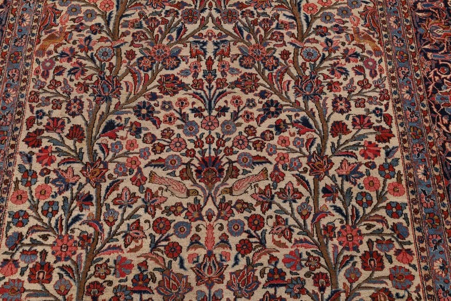 Antique Kashan Persian Rug — 343 × 230 cm, Wool