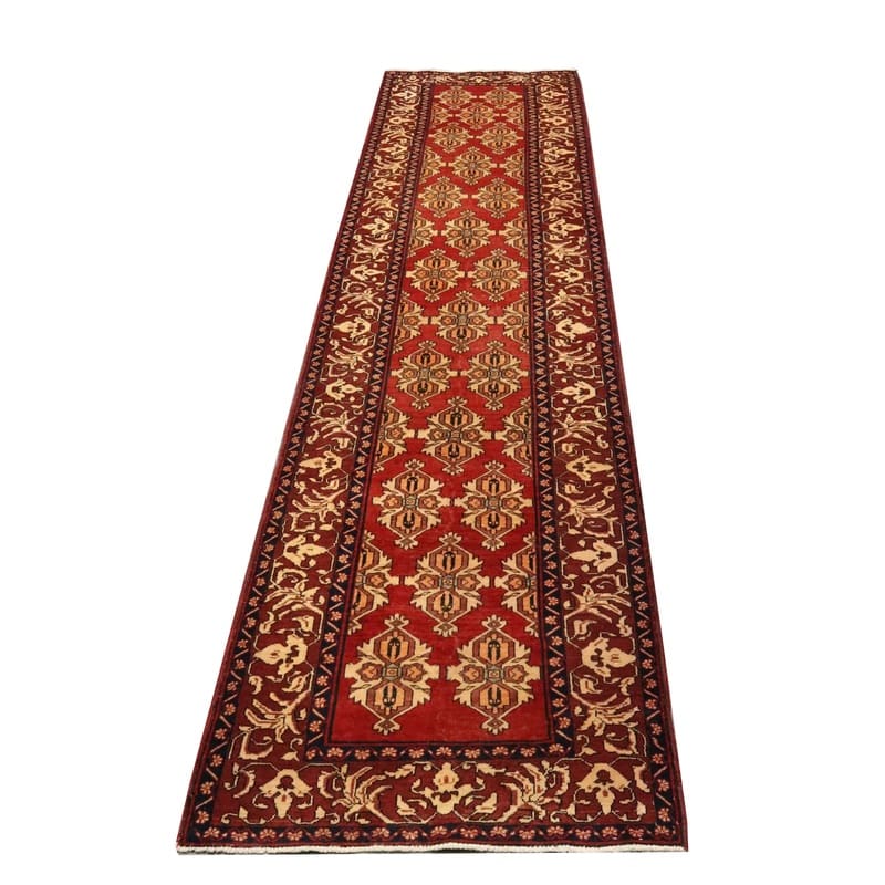 Antique Wool Ardebil Persian Rug, 442 × 110 cm