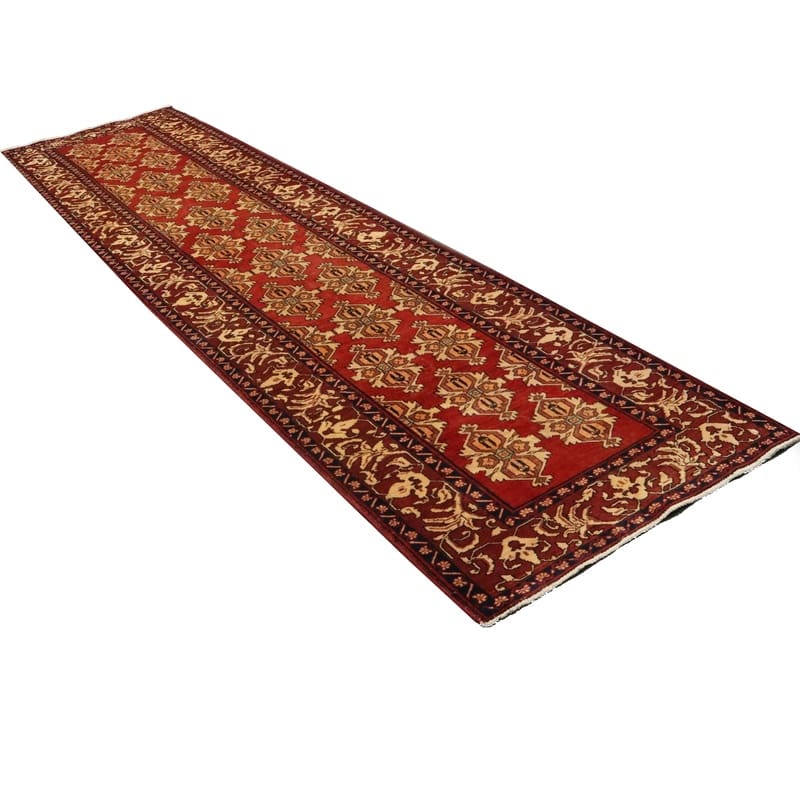 Antique Wool Ardebil Persian Rug, 442 × 110 cm