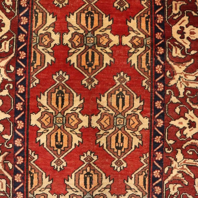 Antique Wool Ardebil Persian Rug, 442 × 110 cm