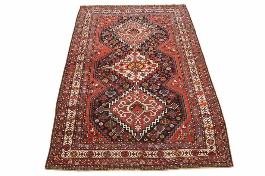 Antique Wool Qashqai Persian Rug, 220 × 152 cm