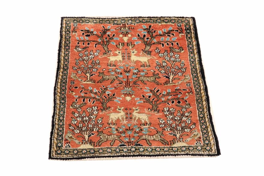 Qom Silk Rug 77×57, luxuriös hand-knotted, Oriental Rug