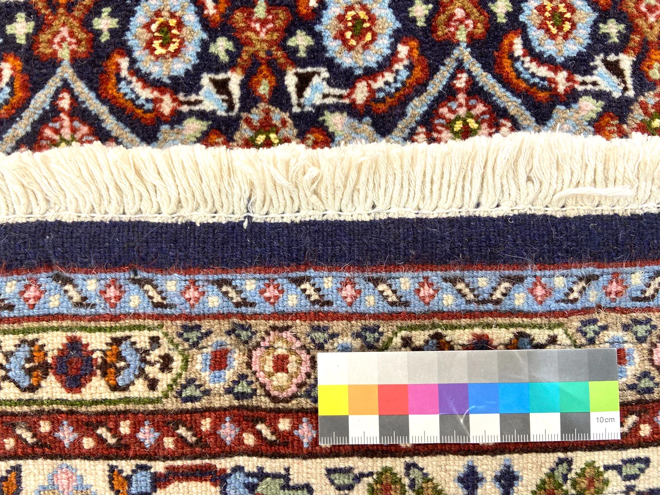 Hand-Knotted Wool & Silk Moud Persian Rug, 117 × 85 cm