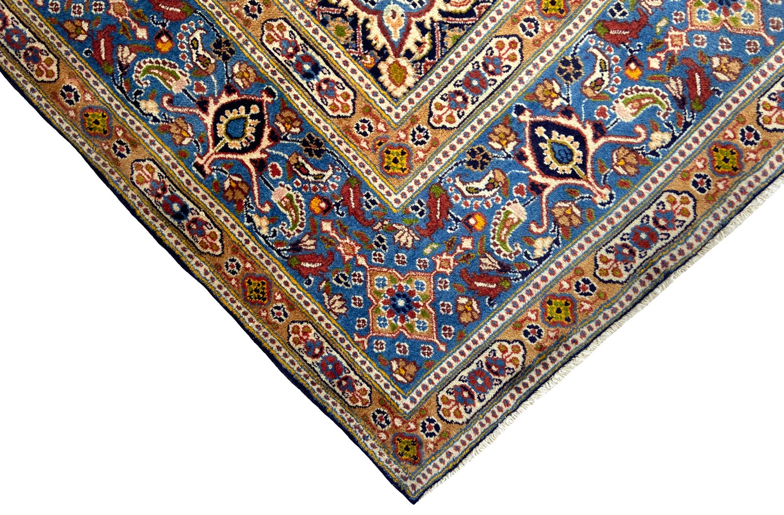 Hand-Knotted Wool & Silk Moud Persian Rug, 316 × 209 cm