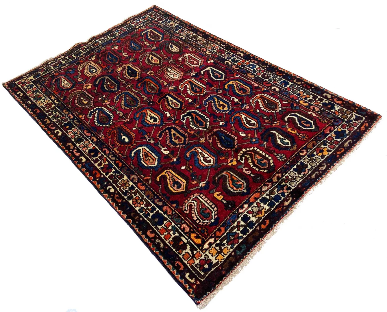 Bakhtiari Persian Rug — hand-knotted, 222 × 151 cm, Wool