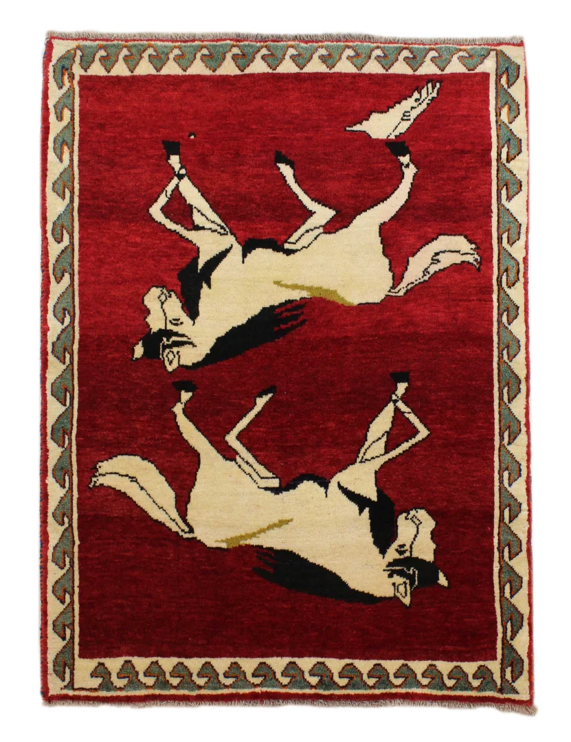 gabbeh-shuli-148-x-108-cm-handgeknupft-90000-180000-knoten Hand-Knotted Wool Gabbeh Persian Rug, 148 × 108 cm