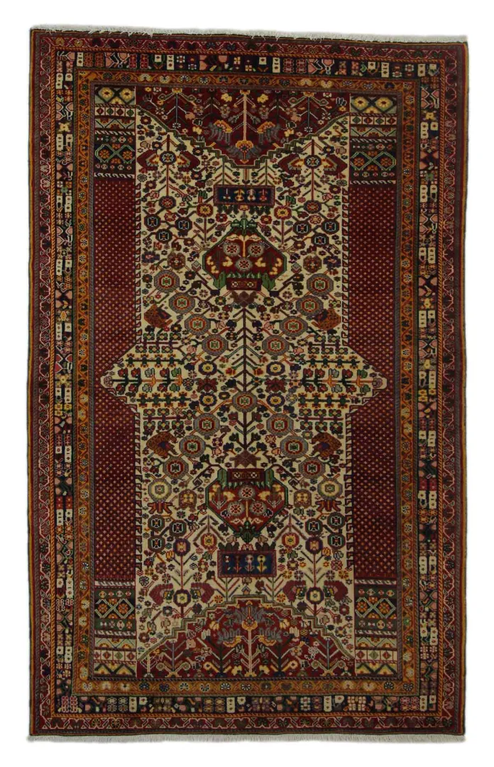 Hand-Knotted Wool Qashqai Persian Rug, 200 × 126 cm
