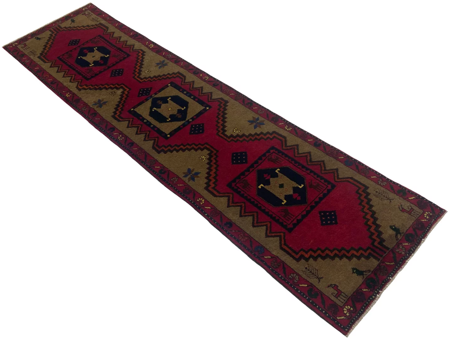 Qashqai Persian Rug 259 × 68 cm, Wool, hand-knotted