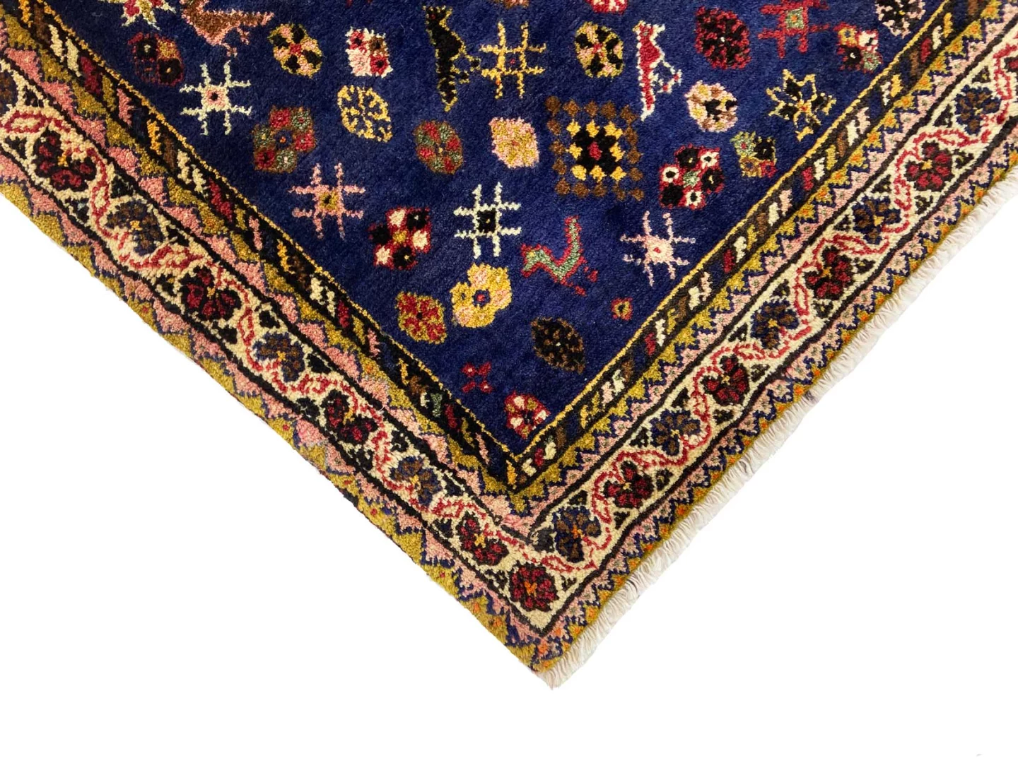 Hand-Knotted Wool Qashqai Persian Rug, 146 × 99 cm