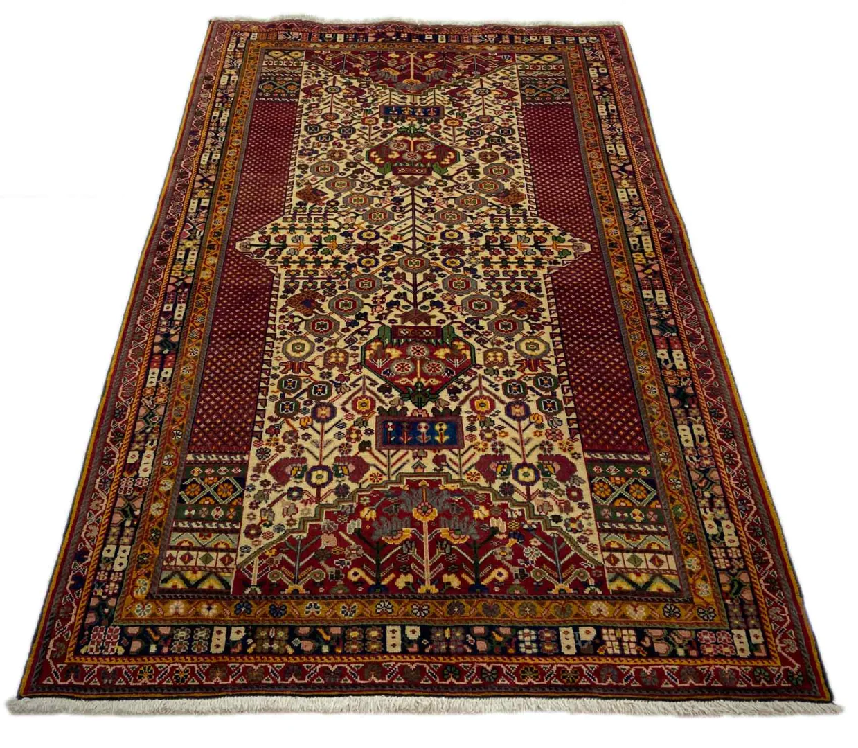 Hand-Knotted Wool Qashqai Persian Rug, 200 × 126 cm
