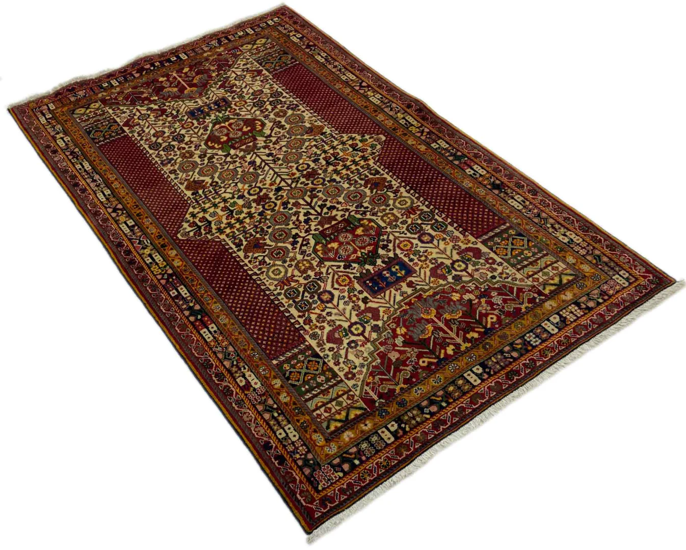 Hand-Knotted Wool Qashqai Persian Rug, 200 × 126 cm