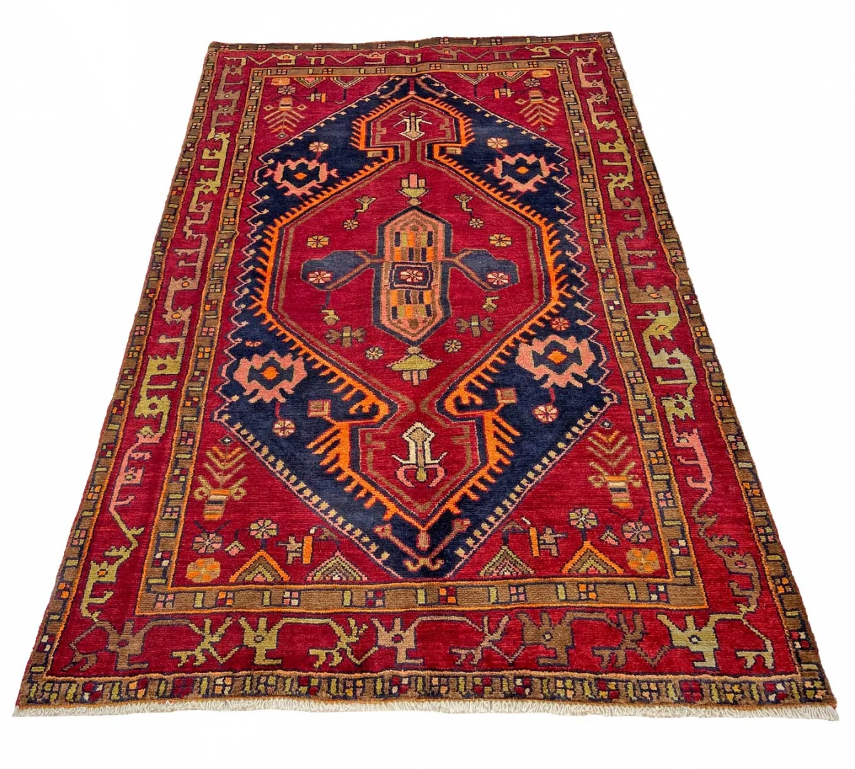 Hamadan Persian Rug — hand-knotted, 212 × 135 cm, Wool