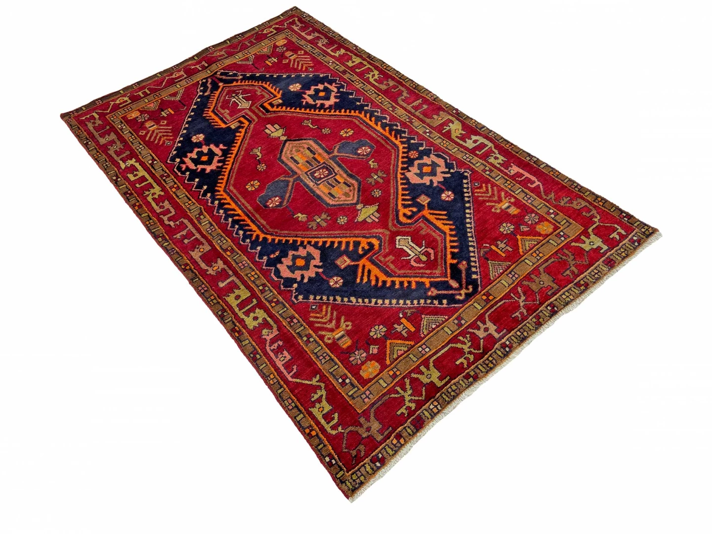 Hamadan Persian Rug — hand-knotted, 212 × 135 cm, Wool