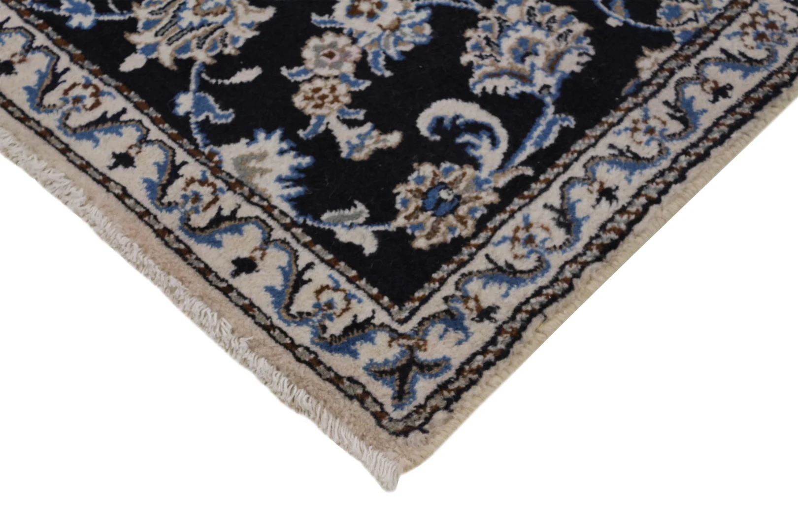 nain-teppich-194-x-81-cm-9-lah-florales-muster-handgeknupft-3 Nain Persian Rug — hand-knotted, 194 × 81 cm, Wool