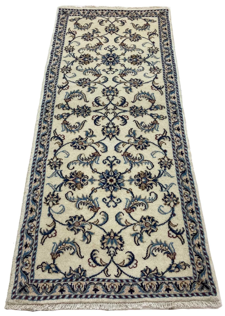 Nain Persian Rug 202 × 81 cm, Wool, hand-knotted