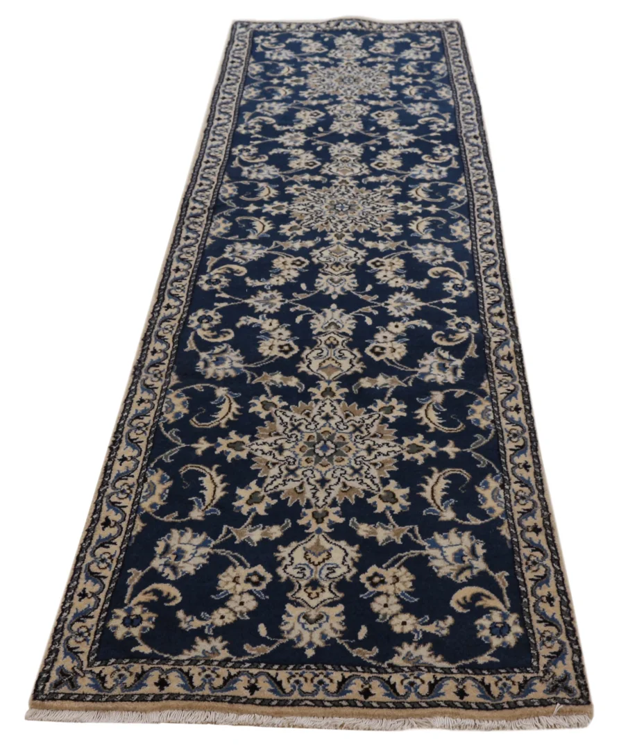 Nain Persian Rug 289 × 77 cm, Wool & Silk, hand-knotted