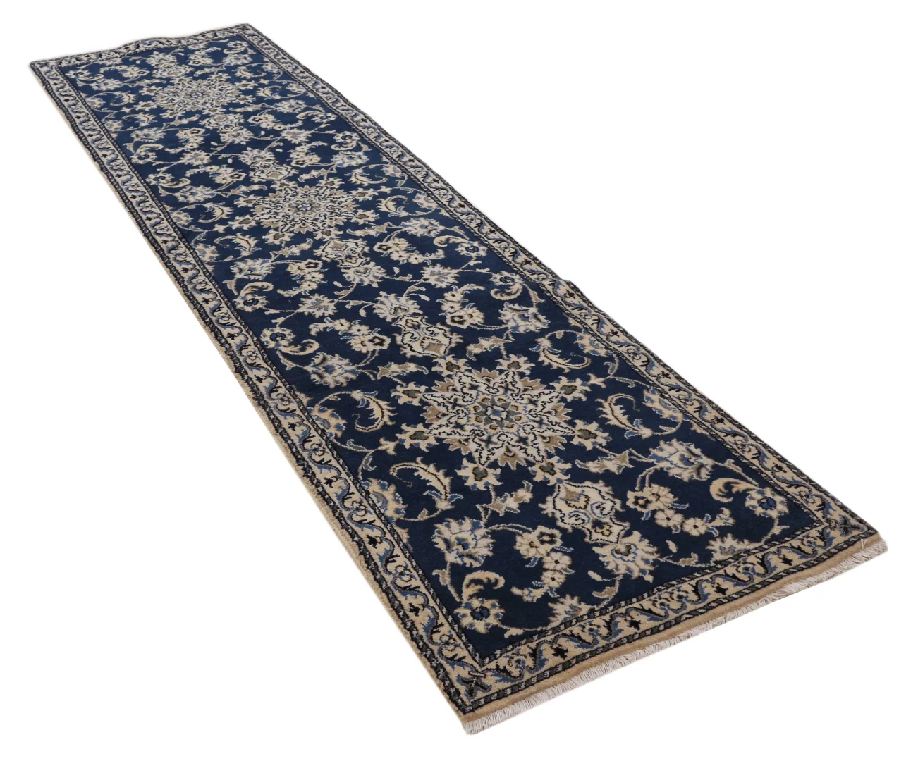 Nain Persian Rug 289 × 77 cm, Wool & Silk, hand-knotted