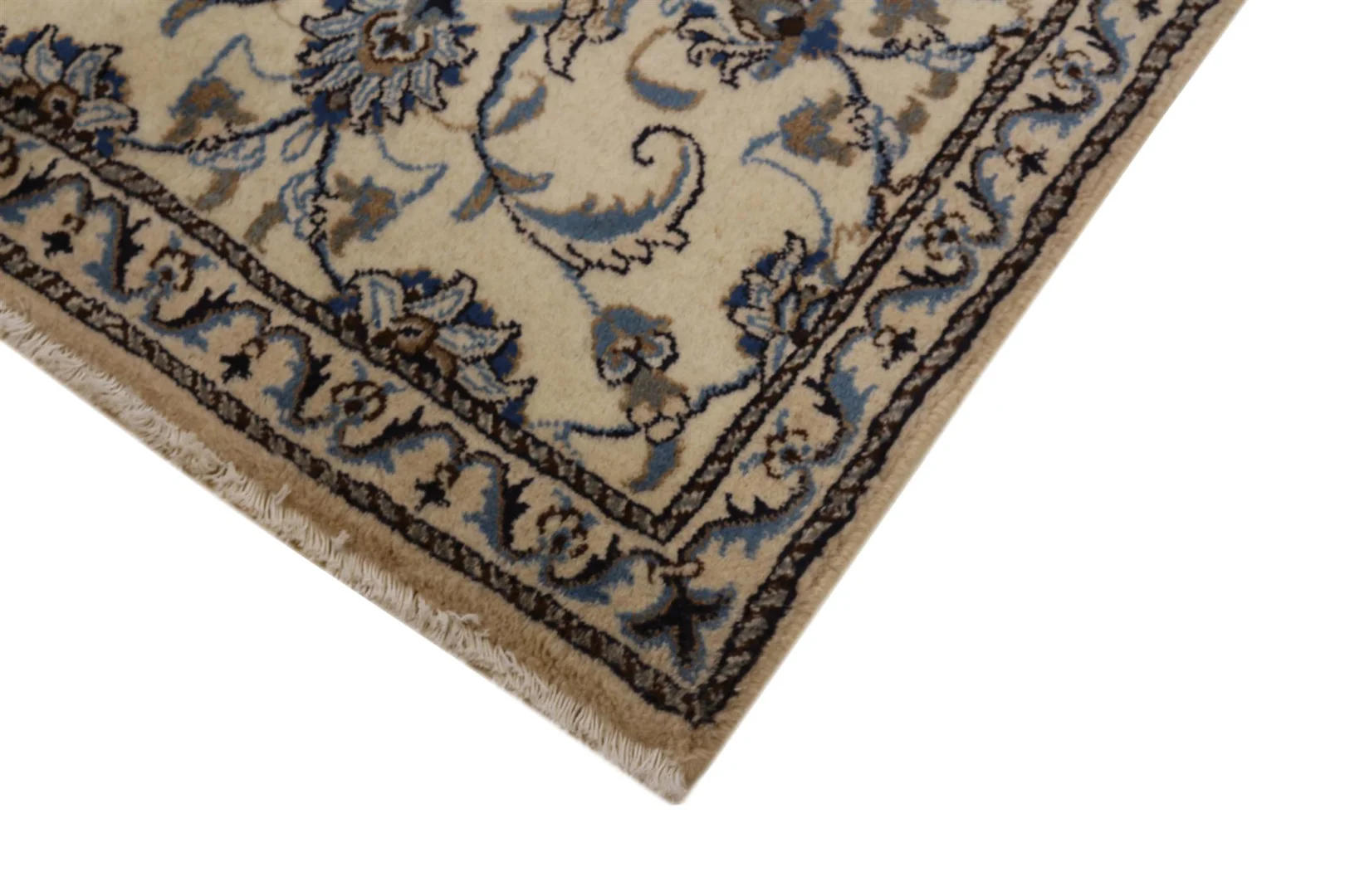 Nain Persian Rug — hand-knotted, 292 × 78 cm, Wool & Silk