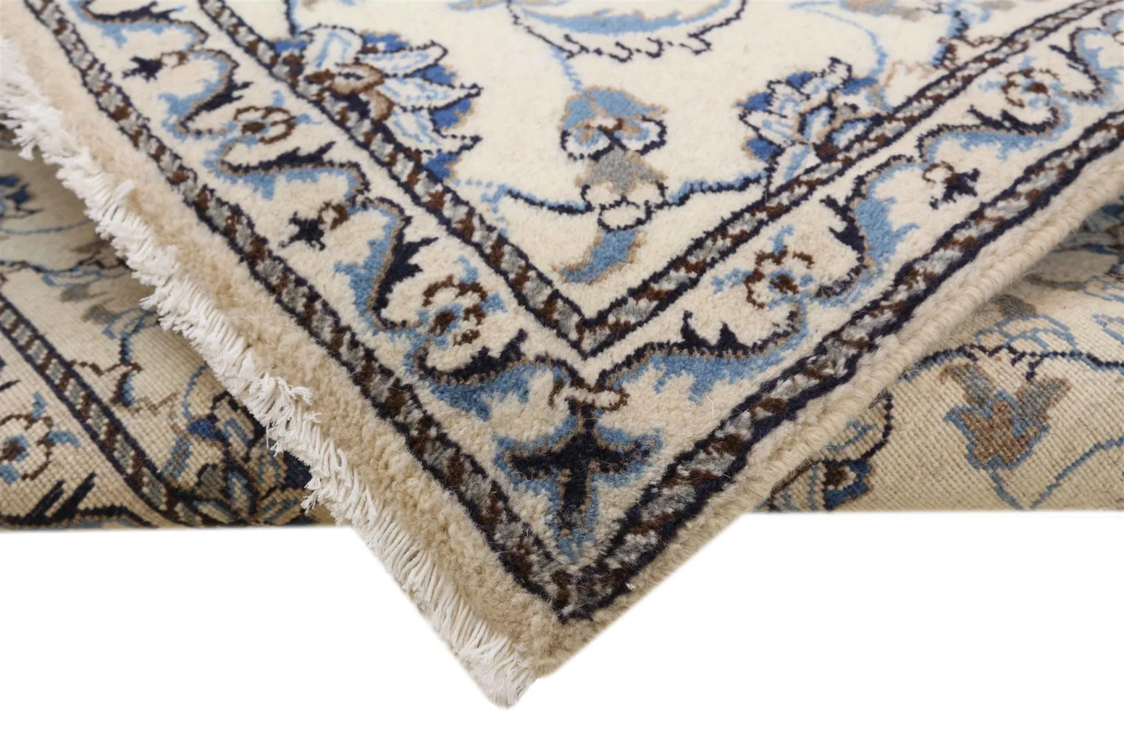 Nain Persian Rug — hand-knotted, 292 × 78 cm, Wool & Silk