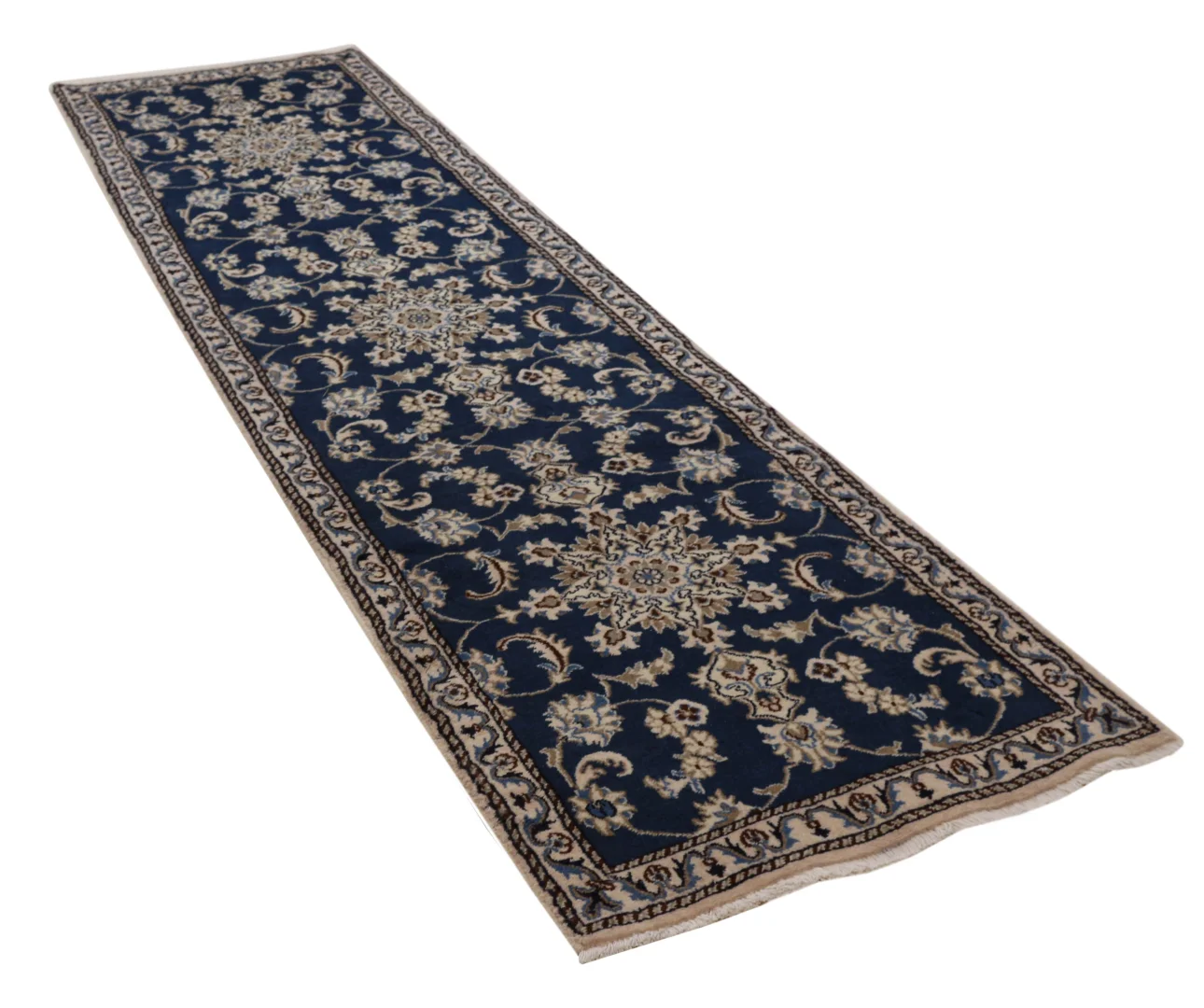 Nain Persian Rug 292 × 78 cm, Wool & Silk, hand-knotted