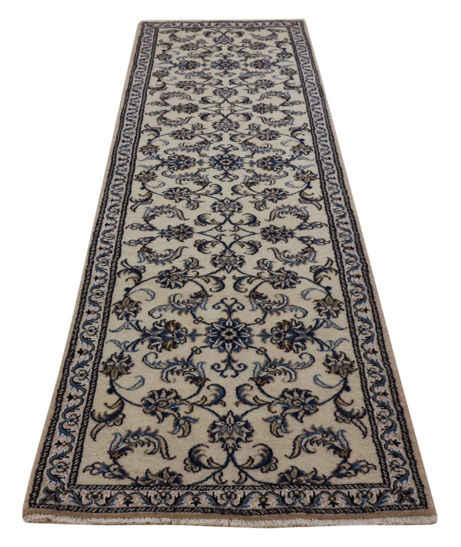 Nain Persian Rug — hand-knotted, 294 × 81 cm, Wool & Silk
