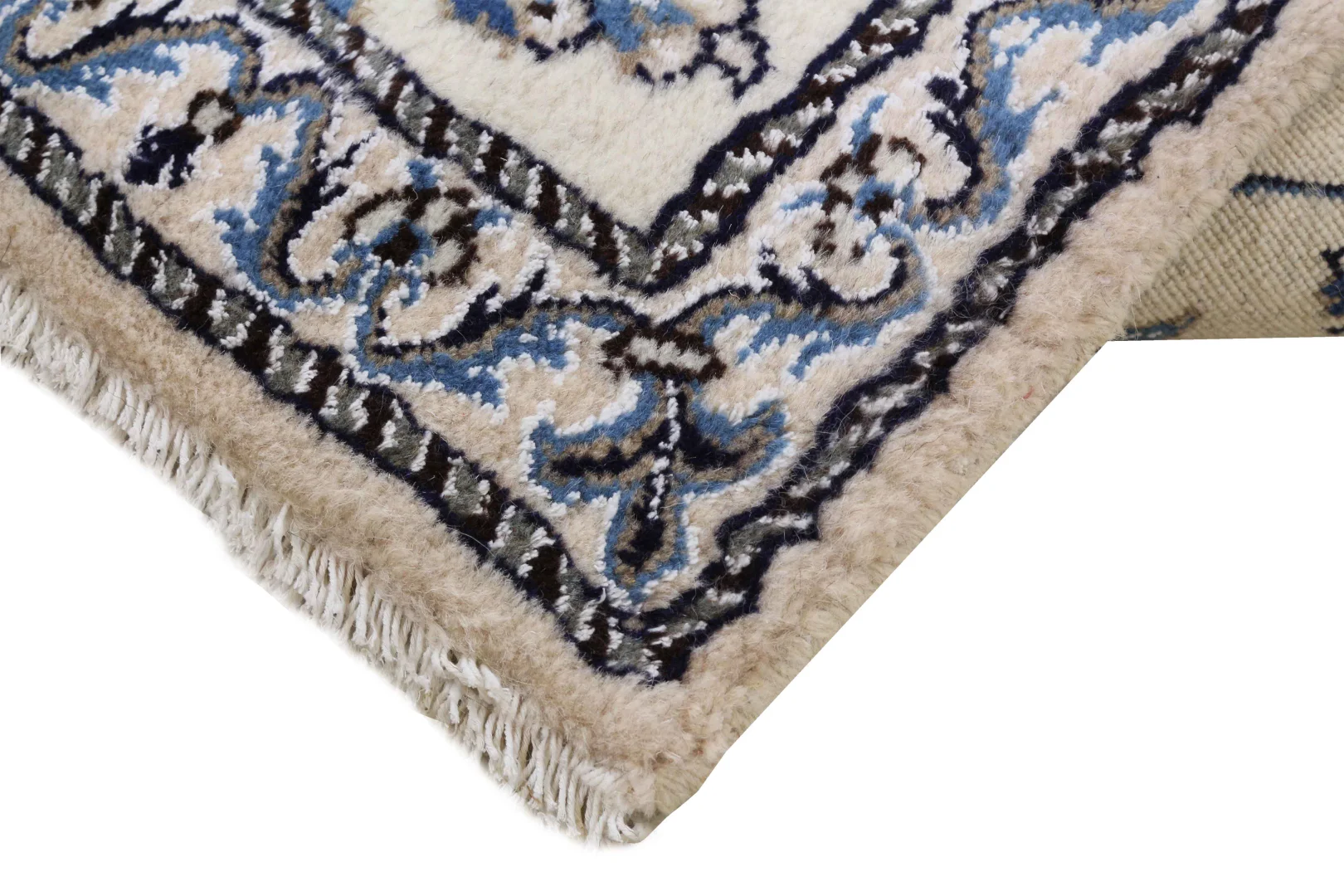 Nain Persian Rug — hand-knotted, 294 × 81 cm, Wool & Silk