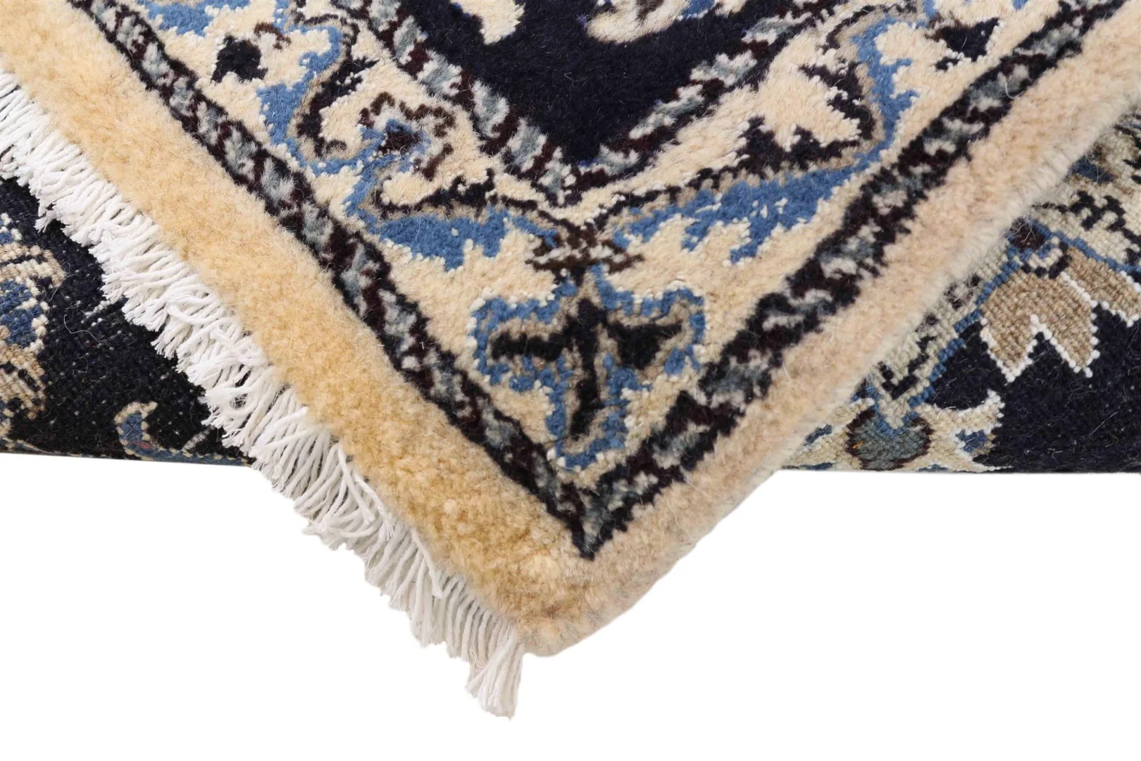 Nain Persian Rug — hand-knotted, 299 × 76 cm, Wool & Silk