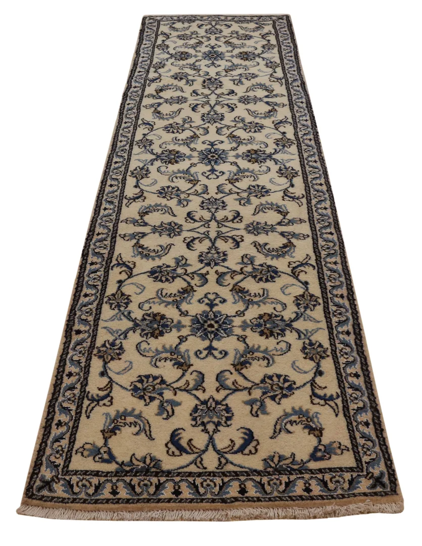 Nain Persian Rug 304 × 75 cm, Wool & Silk, hand-knotted