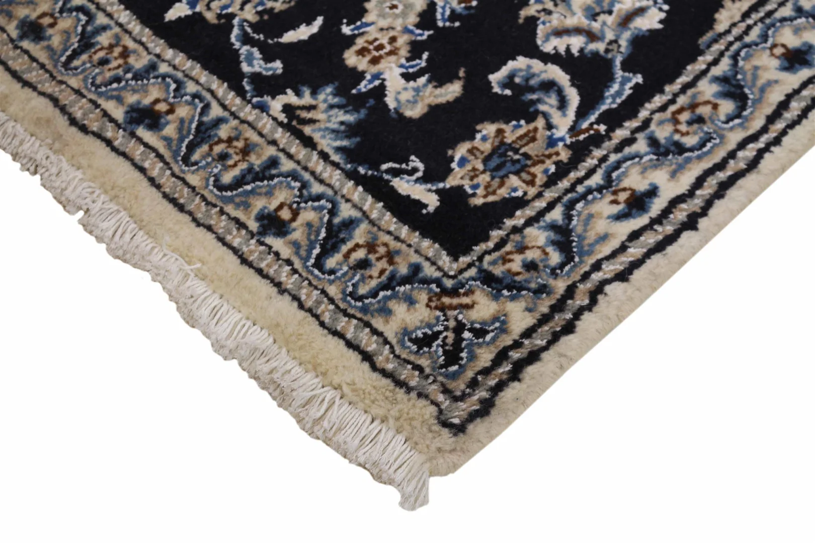 Nain Persian Rug — hand-knotted, 307 × 72 cm, Wool & Silk