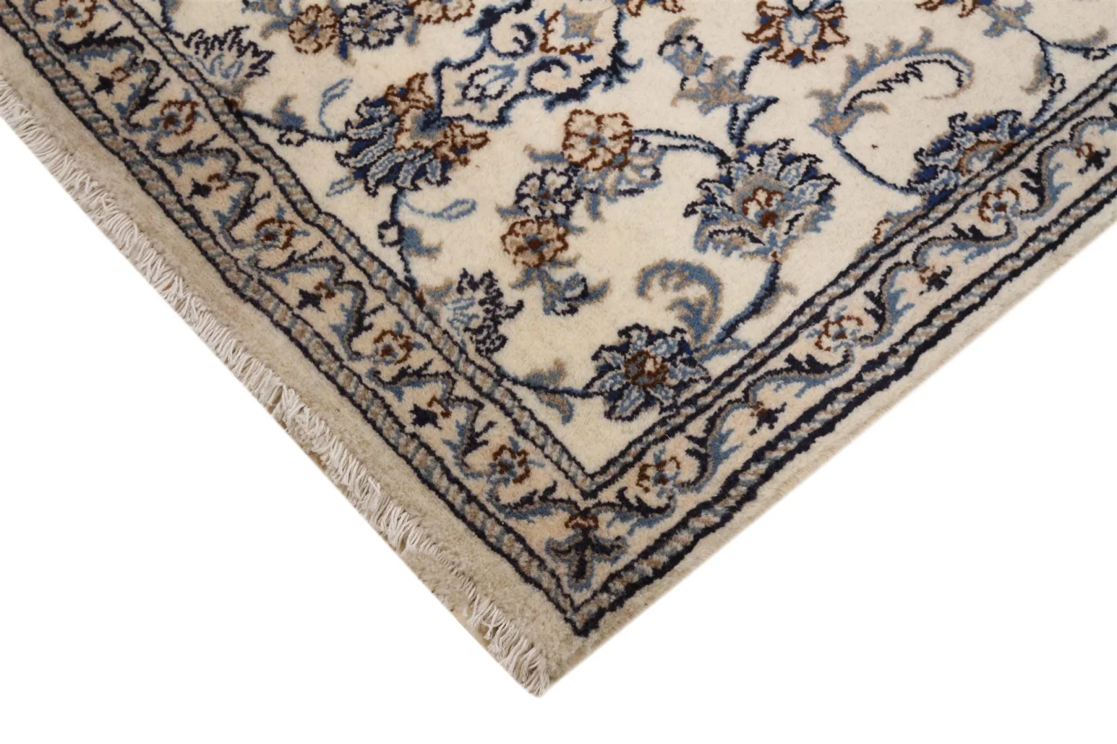 Nain Persian Rug — hand-knotted, 315 × 77 cm, Wool & Silk