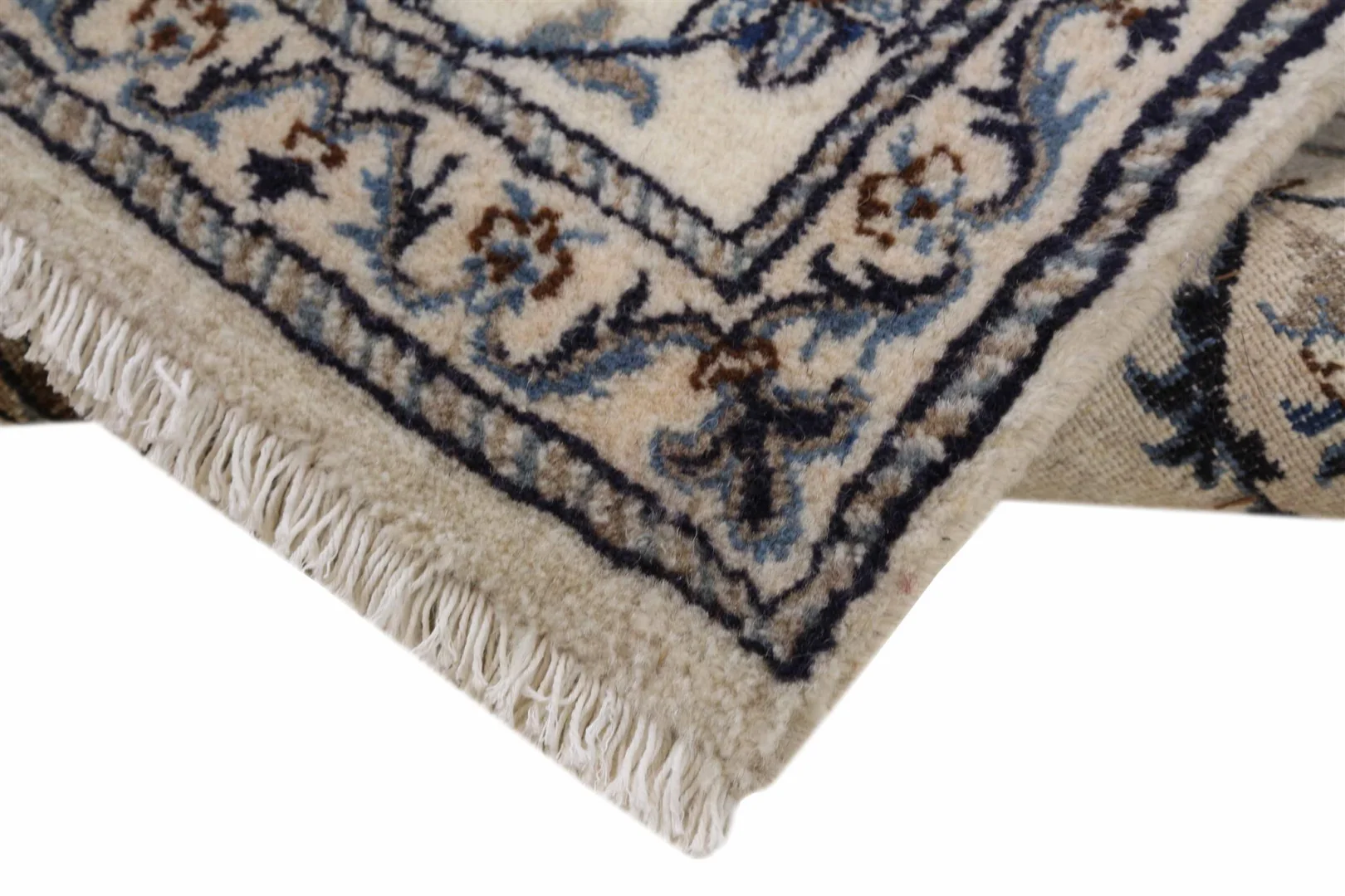 Nain Persian Rug — hand-knotted, 315 × 77 cm, Wool & Silk
